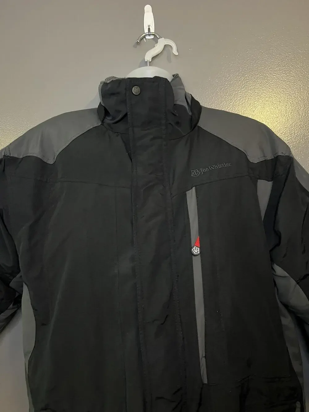 Joe Whistler Jacket Mens Medium Black Gray Down Parka Ski Water Resistant Winter